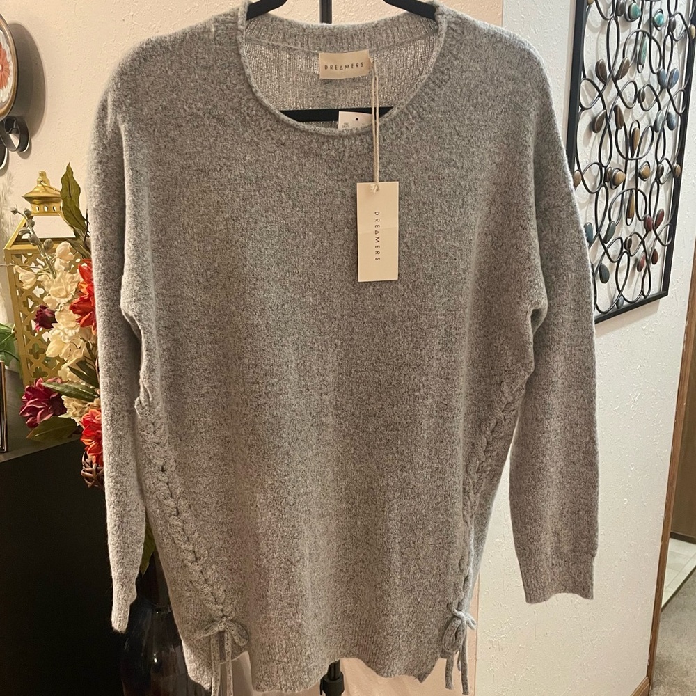 Dreamers | Lace Up Side Sweater